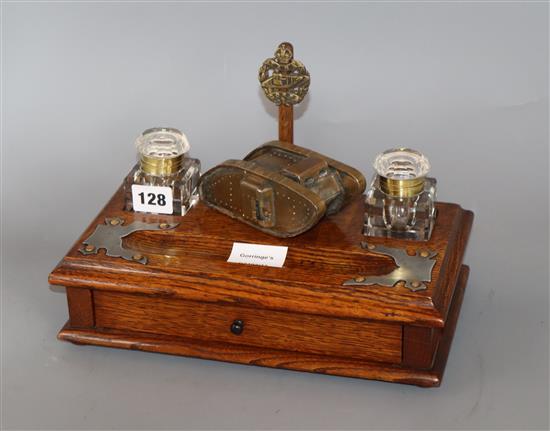 A trench art inkstand